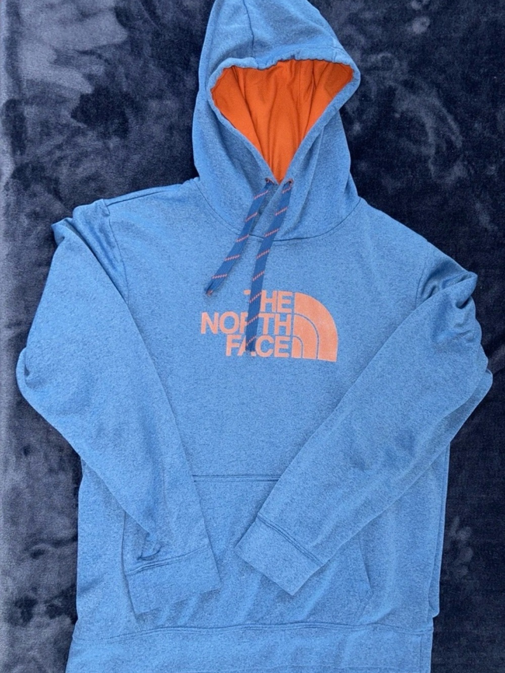 The North Face Light Blue Graphic Hooded Sweatshirt Size Medium